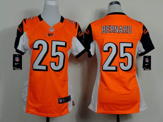 Women Cincinnati Bengals #25 Giovani Bernard Orange Nike NFL Jerseys->women nfl jersey->Women Jersey